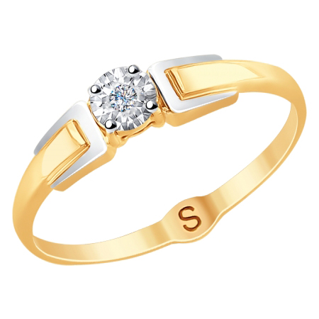 Кольцо, золото, бриллиант, 1011724
